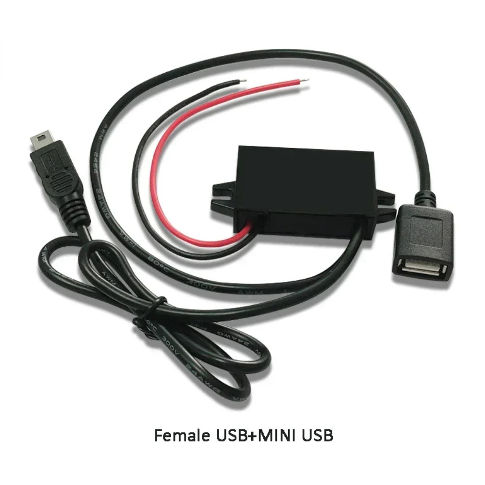 12V 24V 36V 48V Buck 5V 3A Charging Converter DC-DC Step Down Converter for Battery With Multi Types USB Jack Female USB