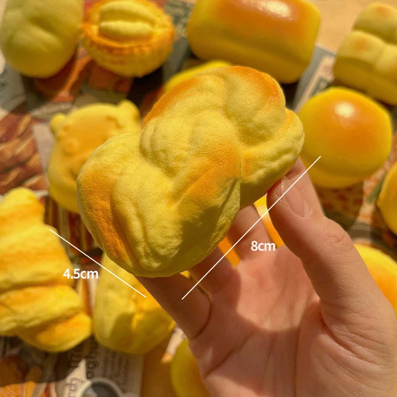 Simulation Croissant Bread Toast Squishy Fidget Slow Rebound Super Soft Cake Squeezing Office Stress Relief Relax Ornament