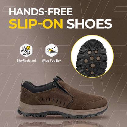 Men'S Slip On Shoes Hiking Go Walking Shoes Loafers Lightweight Comfortable Shock Absorption For Outdoor All-Day Comfort