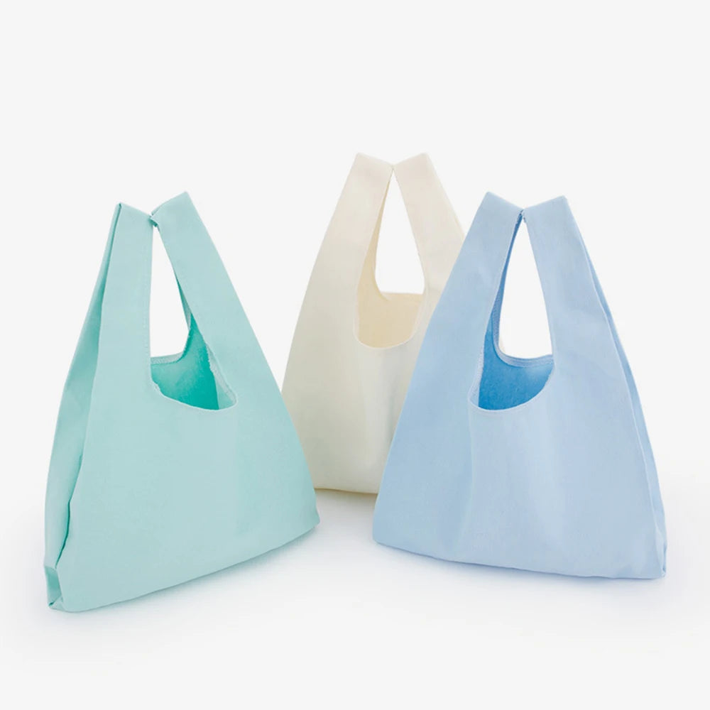 Canvas Cotton bag grocery handbag Foldable Fabric tote bag portable Storage organizer Shopping bag for woman Cloth organizer bag