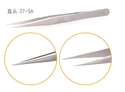 100% brand Stainless Steel anti-static eyelash tweezers superhard Eyelash Extension tool Best Quality Tweezer