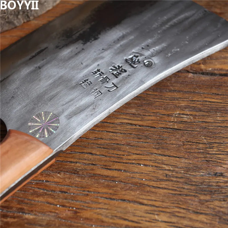 1 KG Chopping Knife 6mm Thickened Handmade Forged Kitchen Bone Knife Butcher Durable Hard Blade Chopper Kitchen Knife Cleaver