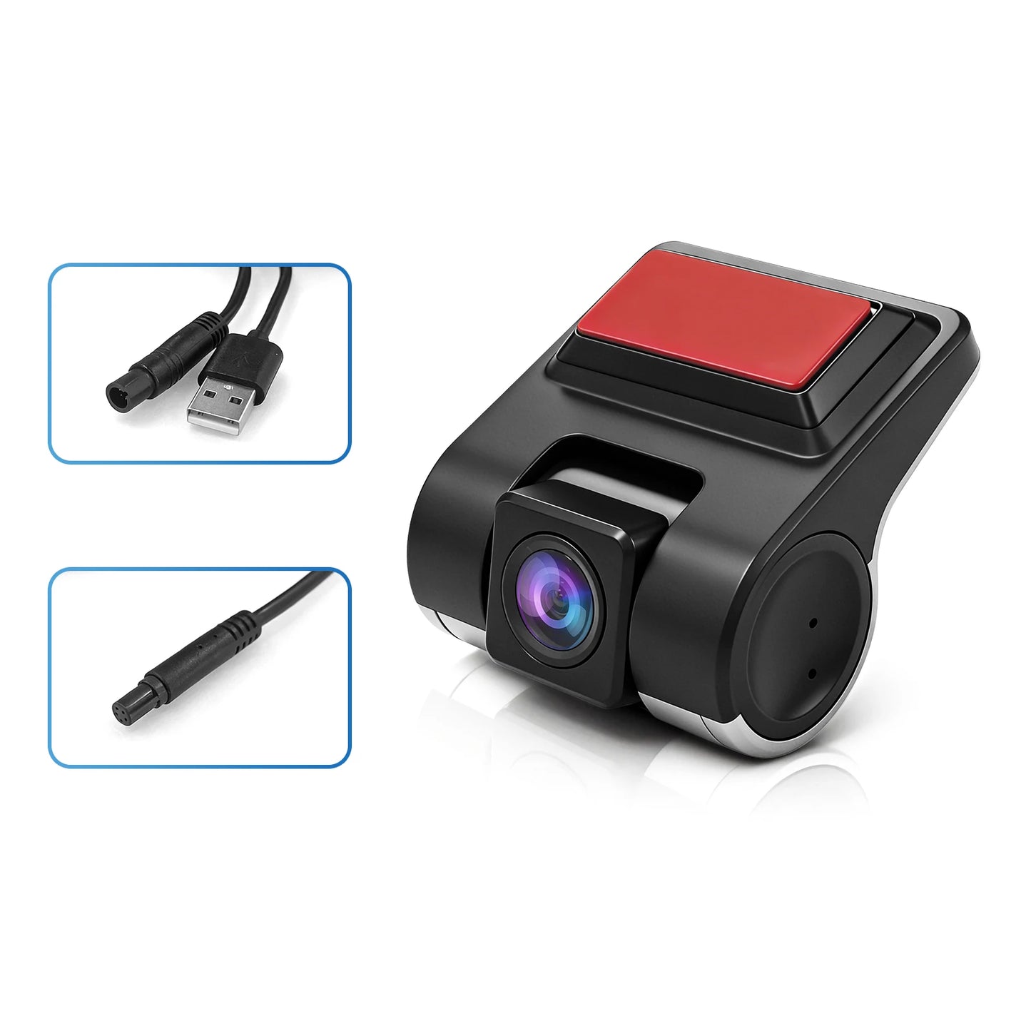 USB Front Dash Camera Universal Car DVR for Android System with ADAS Plug in the SD Card, Night Vision Loop Recording 1080P HD