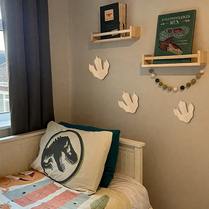 3Pcs Wooden Dinosaur Footprint Wall Stickers Dinosaur Foot Wall Stickers for Baby Room Wall Decor Dinosaur Wall Art Decorations
