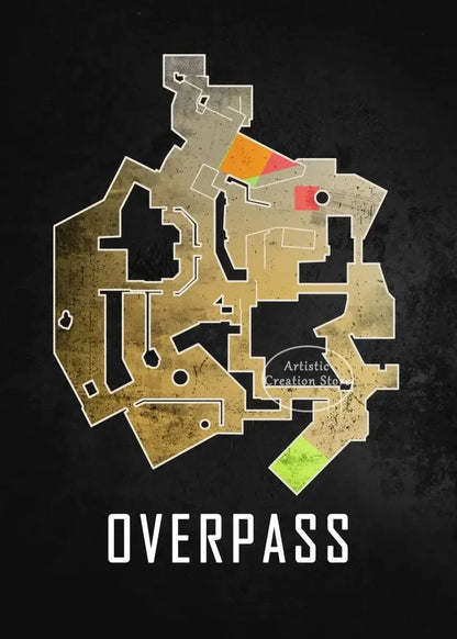 Cs Go Maps Poster First Person Shooter Game Dust 2 Nuke Map Black Print Canvas Painting Wall Pictures for Game Room Wall Decor