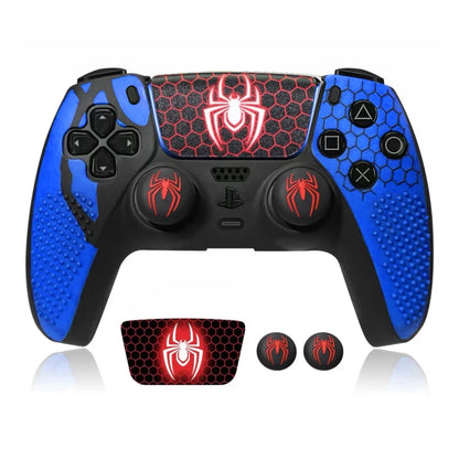 Spider Handle Cover Particle Style with Thumbstick Caps And Spider Stickers Gaming Controller Skin Accessory