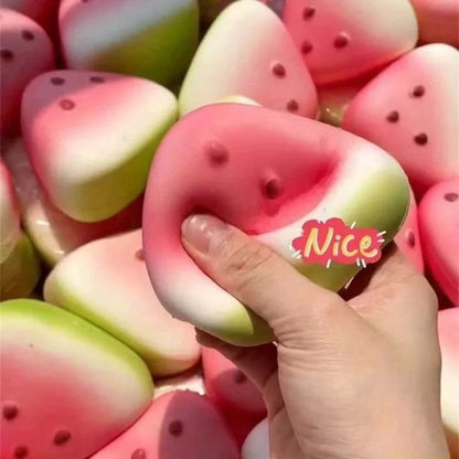 Pink Green Watermelon Squishy Squeeze Fidget Toy Super Soft Playful Texture Stress Anxiety Relief Sensory Toy Birthday Gift