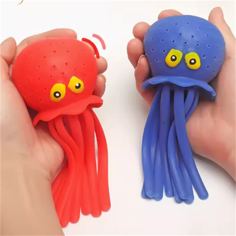 Squishy Squeeze Water Octopus Stress Relief Toy Bathing Playing With Water Shower Decoration Summer Swimming Gifts For Children