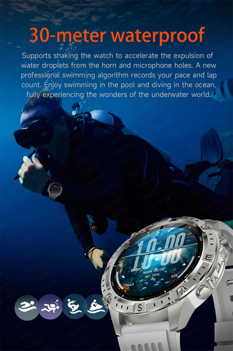 Smart Watch Men GPS Track 30 meters Swim Waterproof  Sports Fitness GPS Precise Positioning Offline Map 2GB Memory Smart Watchs