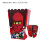 Ninjas Birthday Party Decoration Set Tableware Tablecloth Cup Plate Balloon Cake Topper Candy Boxes Party Favors Supplies Gifts