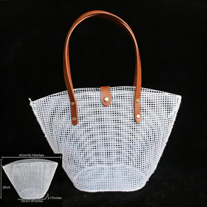 1 set of black mesh plastic embroidery hand-woven bag DIY tool kit, wallet DIY material， for handicraft lovers, handmade gift