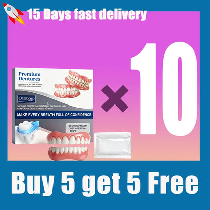 Premium Adjustable Denture Grooming Kit, Easy Daily Teeth Maintenance for Healthy, Beautiful Relaxed Smiles
