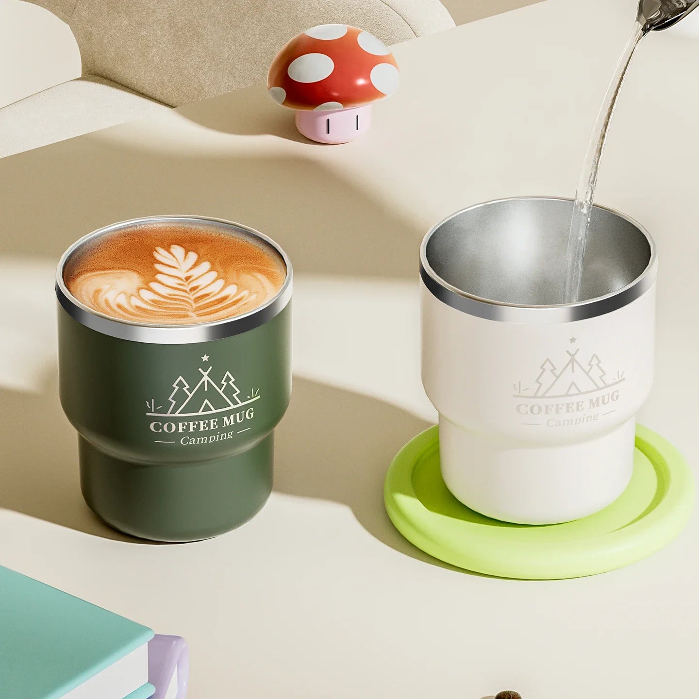 400ml 304 Stainless Steel Double Layer Thermal Cup, Insulated Water Mug for Office Milk Coffee, Student Portable Sealed Tumbler