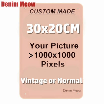 Custom Metal Tin Signs Retro Plaque Home Decor Iron Wall Art Poster Personalized Text Plates Street Sign 20x30cm/15x30cm/30x30cm
