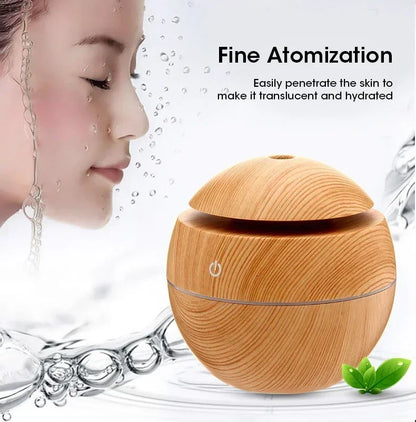 Woodgrain USB Essential Oil Diffuser Mini Ultrasonic Aromatherapy Humidifier Portable Desktop Air Mist Maker For Home Office