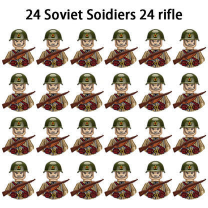 WWII Infantry Military Soldier War National Army Mini Gun armament Models Building Blocks Building Blocks Toys for Kids