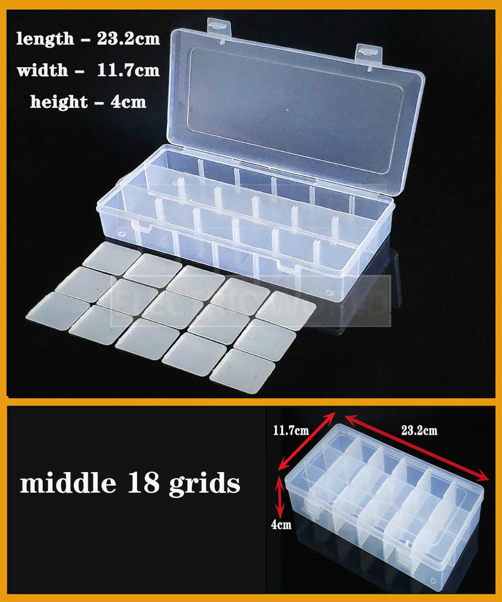 Transparent Plastic Box Screw Compartment Box Jewelry Earring Display Case Container Clear Terminal Organizer Tool Storage boxes