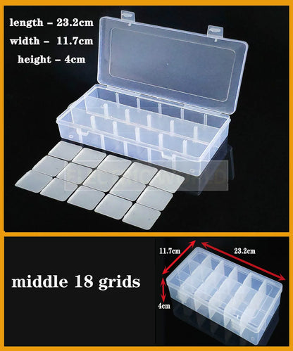 Transparent Plastic Box Screw Compartment Box Jewelry Earring Display Case Container Clear Terminal Organizer Tool Storage boxes