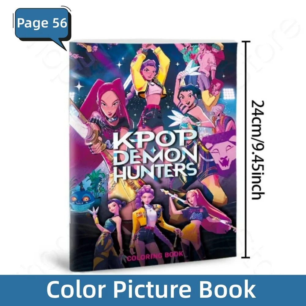 Stress Relief Coloring Book Cute Anime Girls 36/56 Pages Relaxing Activity Book for Adults Kids Birthday Gifts