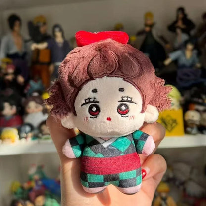 Demon Slayer Figure Anime Plush Doll Fans Gift Q Version Toy Gifts Kamado Nezuko Keyrings Cartoon Character Keychains Bag Charms
