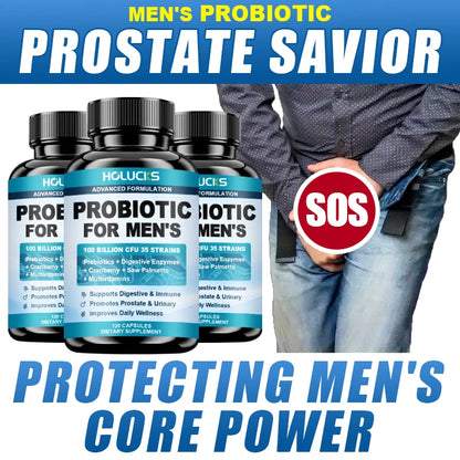 Probiotics Capsules for Men, Nutritional Absorption, Digestion, Immune Support, Prostate & Urinary Health, Reduce Bloating