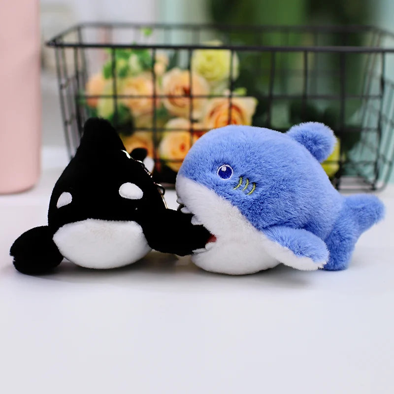 Seal Shark Whale Beluga Keychain Pendant Doll Mini Marine Animal Plush Keyring  Backpack Pendant Decor Kawaii Pendant Doll
