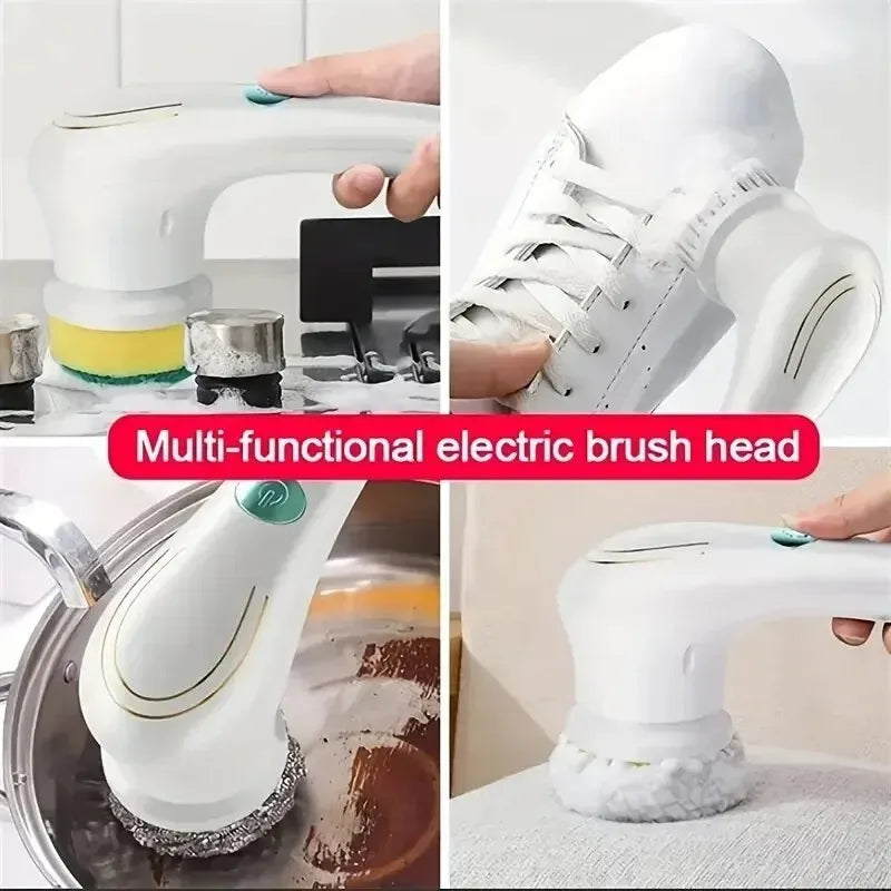 Homefish Five in One Multifunctional Electric Cleaning Brush for Bathroom Washing and Kitchen Cleaning Tools
