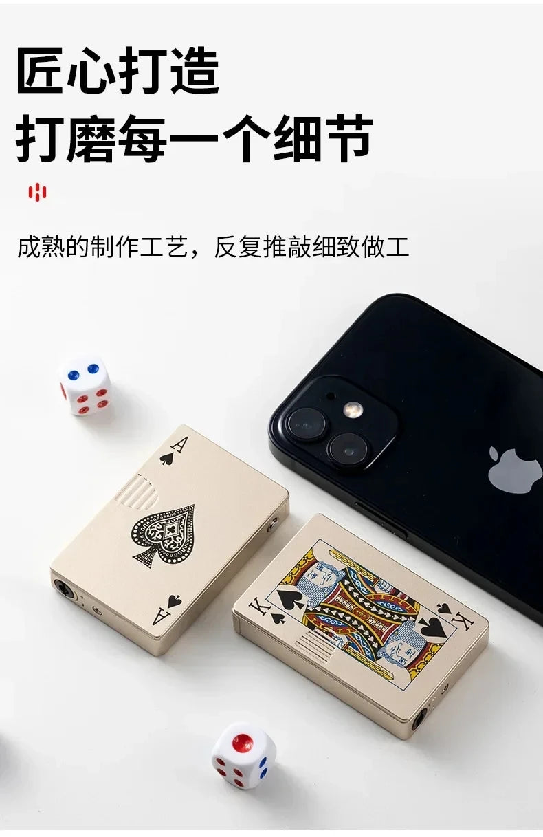 Creative Playing Cards Ace of Spades Lighter Butane Windproof Straight Metal Lighter Metal Fun Toy for Men Smoking Accessories