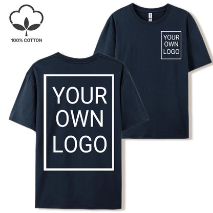 Double Sided Customized LOGO Picture Women T-Shirt Summer Y2K Loose Short Sleeves Comfortable T Shirts Crewneck DIY Tee Tops