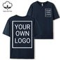 Double Sided Customized LOGO Picture Women T-Shirt Summer Y2K Loose Short Sleeves Comfortable T Shirts Crewneck DIY Tee Tops