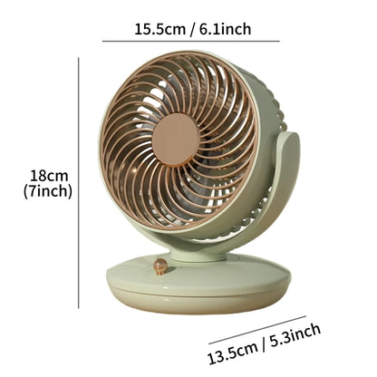 Small Desktop Fan 6 Inch Table Fan 3 Speed 140° Manual Tilt and 120° Auto Oscillation For Home Office Bedroom