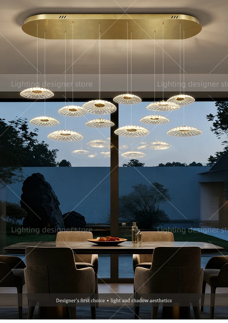 Dining room pendant light Modern villa dining room Kitchen pendant light designer glass Multi-head Hanging Lamp pendant light