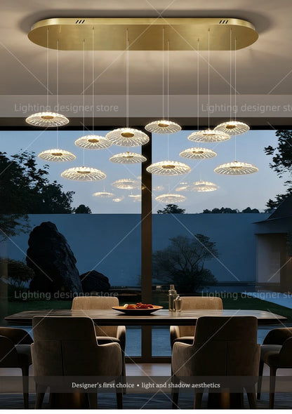 Dining room pendant light Modern villa dining room Kitchen pendant light designer glass Multi-head Hanging Lamp pendant light