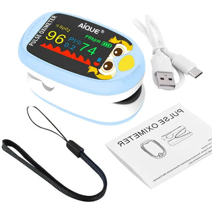 JUSTLANG Child Fingertip Pulse Oximeter Baby Rechargeable Medical Blood Oxygen Saturation Meter  Pediatrics Kids Oximetro SPO2