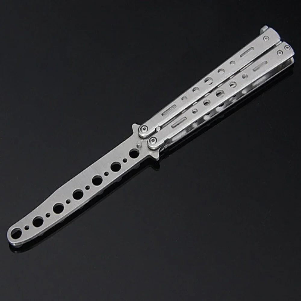 Game props butterfly knife CSGO practice swing knife butterfly comb folding knife stainless steel practice end edge