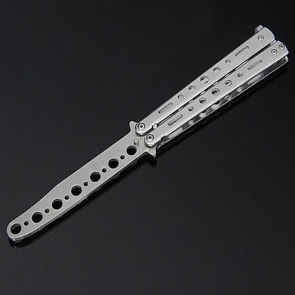 Game props butterfly knife CSGO practice swing knife butterfly comb folding knife stainless steel practice end edge