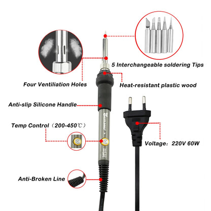 Electric Soldering Iron For Soldering 220V Adjustable Temperature Internally Heated Mini Portable Welding Repair Tools