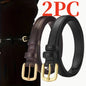 Ladies' slim fit waist belt - PU leather solid color gold buckle, suitable for skirts and pants, suitable for daily leisure, wed