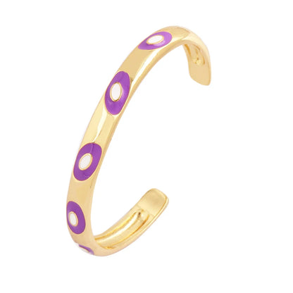 Fashionable Multicolor Gold Plated Gemstone Charm Bangle,Fine Colorful Enamel Open Adjustable Bracelet Jewelry Supply  Q35