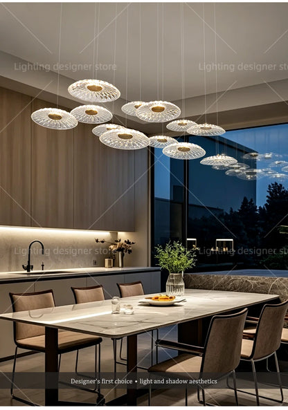 Dining room pendant light Modern villa dining room Kitchen pendant light designer glass Multi-head Hanging Lamp pendant light