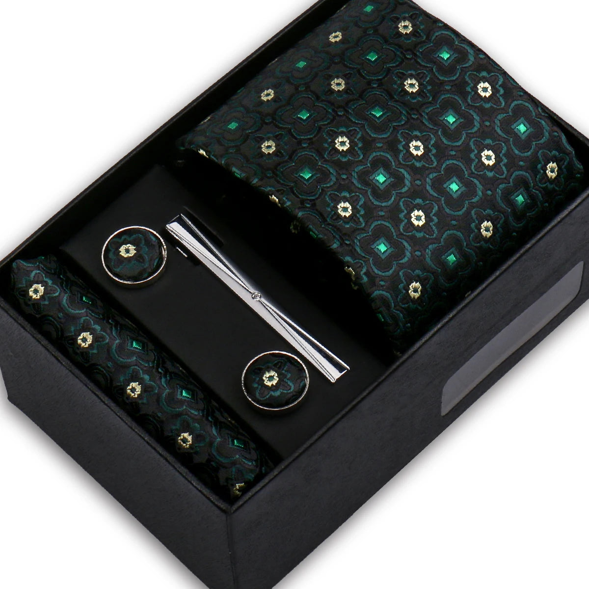 Classic Mens Tie Set Paisley Hanky Cufflinks In Gift Box Jacquard Woven Neckties Set For Men Formal Wedding Fashion Accessories