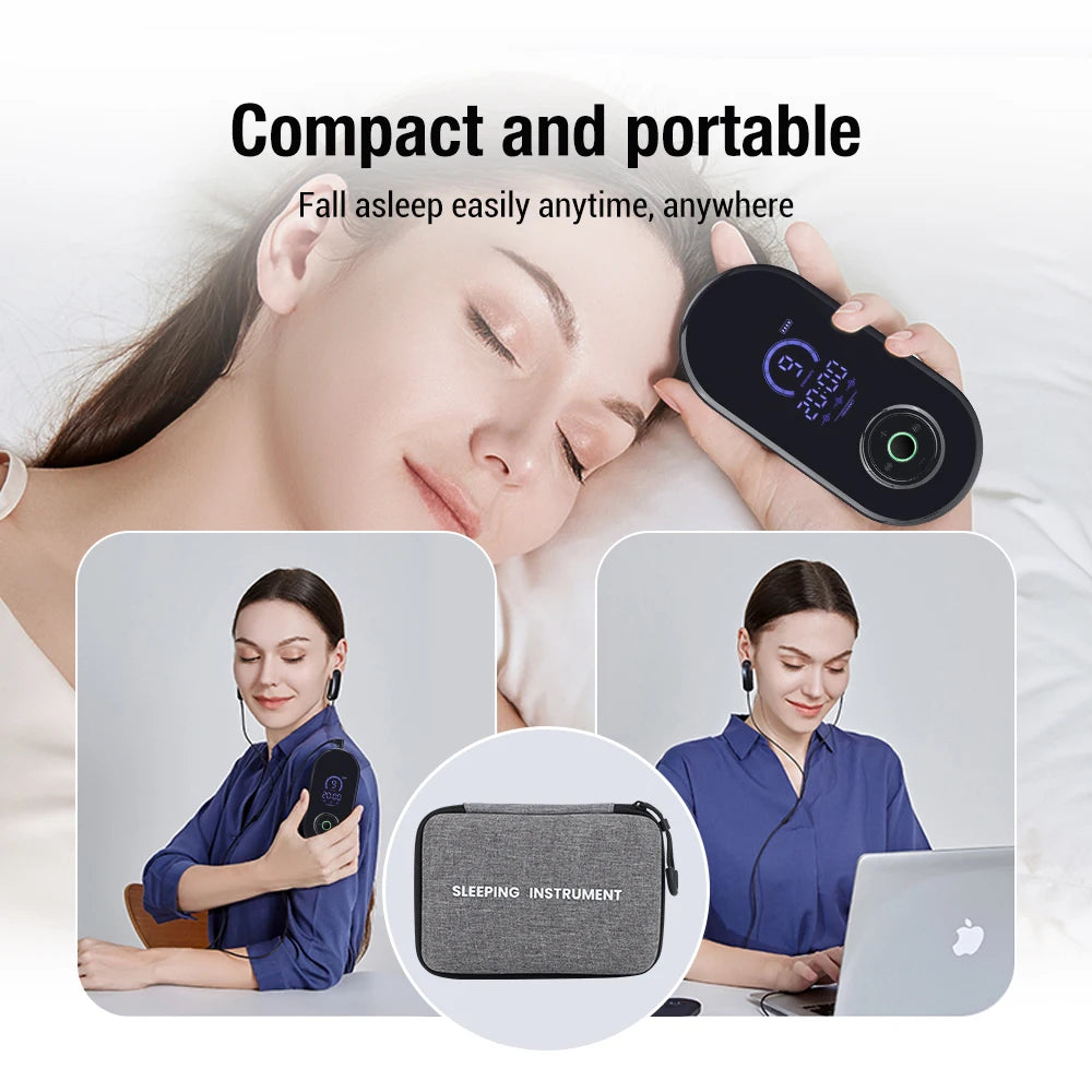 CES Fast Sleep Aid Ear Clip Type Insomnia Electrotherapy Device Relieve Anxiety Depression Migraine Head Pain Improve Sleeping