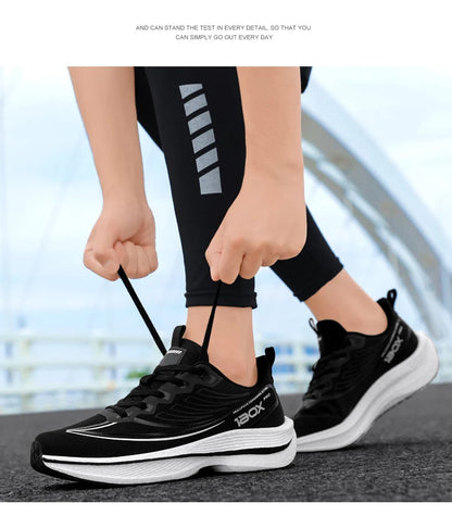 New Men's Carbon Plate Sneakers Outdoor Soft Sole Mesh Sports Shoes Running Shoes Light Anti-Slip Casual Couple Tennis Shoes