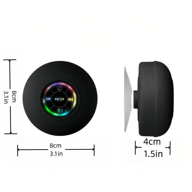 Loudspeaker Bluetooth Speaker Mini Shower Subwoofer Waterproof Handsfree With Suction Cup Mic For Bathroom Pool Beach Car Phone