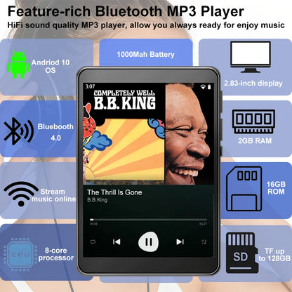 Android and WiFi MP3 Player 2.8 inchs Bluetooth Speaker Online Music Streaming Built in Play Store Spotify Apple Music deezer