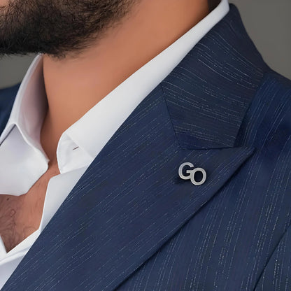 Custom Laser - Cut Men's Collar Pin Brooch, Personalized Initials Jewelry, 18K Gold - Plated Stainless Steel, Ideal Wedding Gift