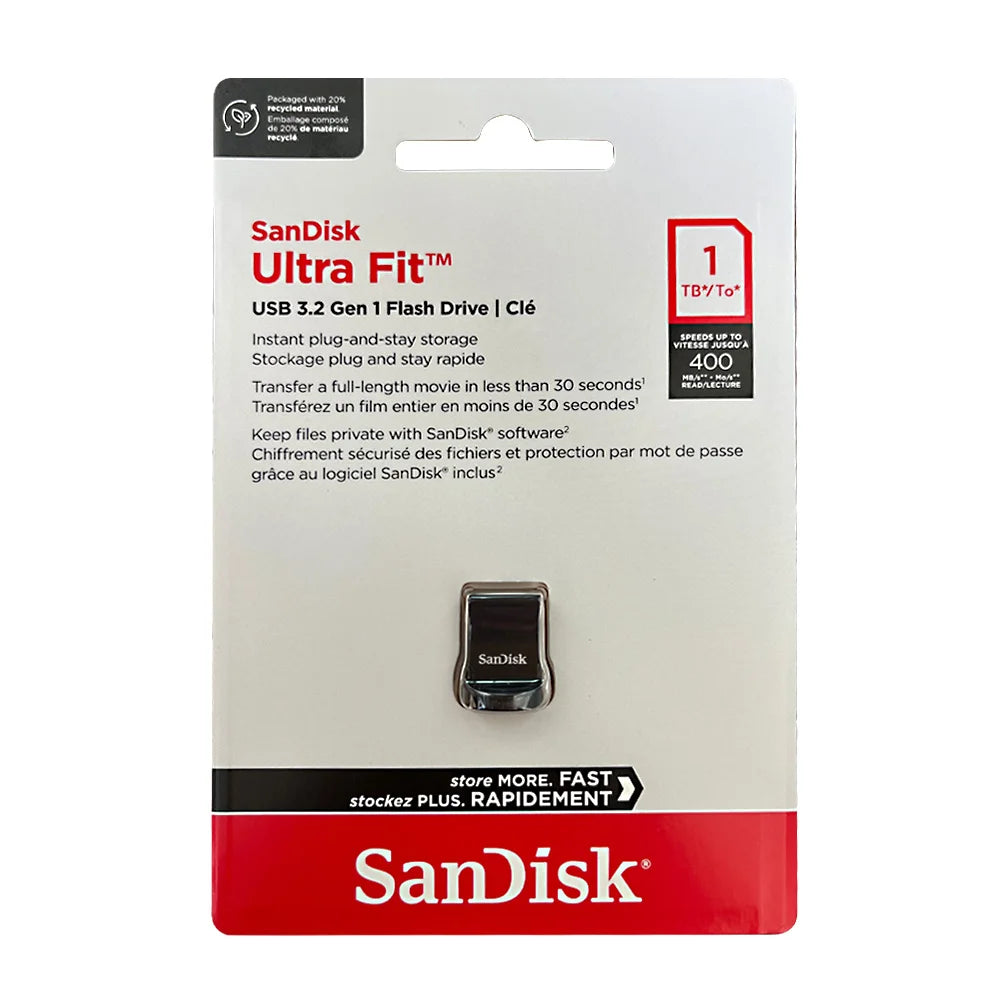 SanDisk Ultra Fit CZ430 128GB 256GB 512GB USB3.2 Flash Drive Read Speed Up To 400MB/s mini Pen Drive 64G 32G 130MB/s USB Stick