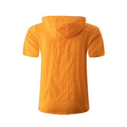 2026 Summer New Fashion Plaid Zipper Sleeveless Hooded Cardigan T-Shirt Men's Slim Sports Breathable Fitness Top