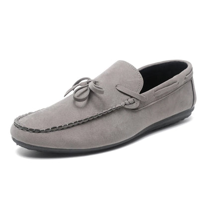 Summer Leather Loafers For Men Moccasins Comfy Faux Suede Casual Shoes Man Slip-on Shoes Breathable Non-slip Men's Driving Shoes