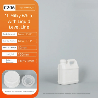 1/2/3/4/5/6/10L Plastic Airtight Bottle with Lid Food Grade HDPE Bucket Sealed Large-Capacity Oil Jerrican Gel Shampoo